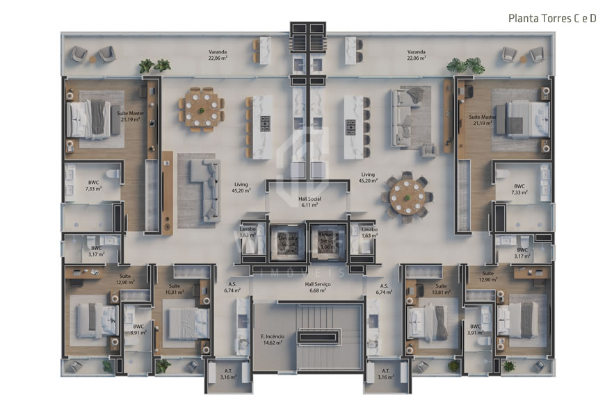 JD1011 - Apartamentos Pé na Areia na Praia de Armação