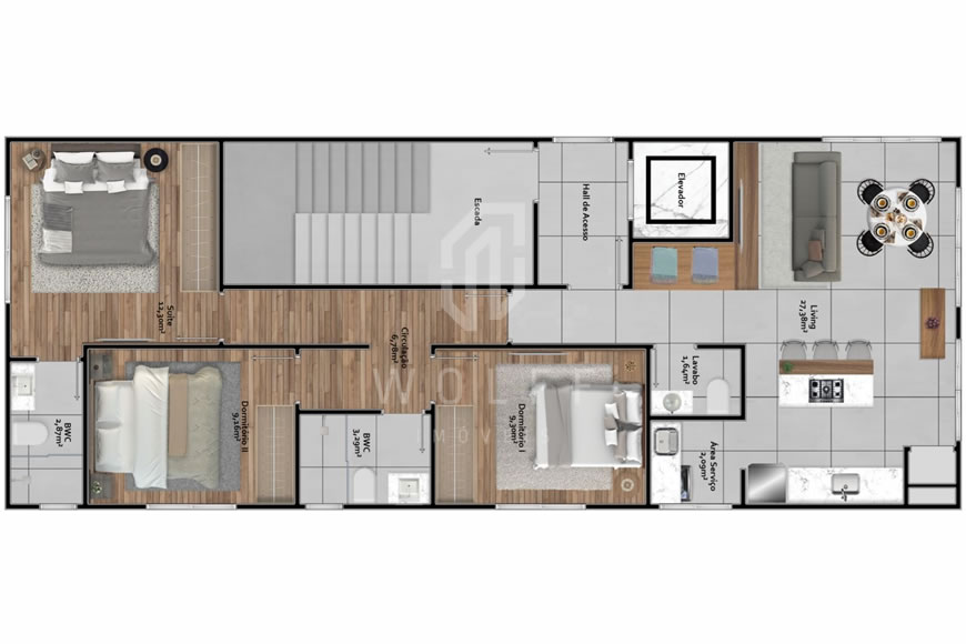 JD1012 - Apartamento a 100 metros da praia