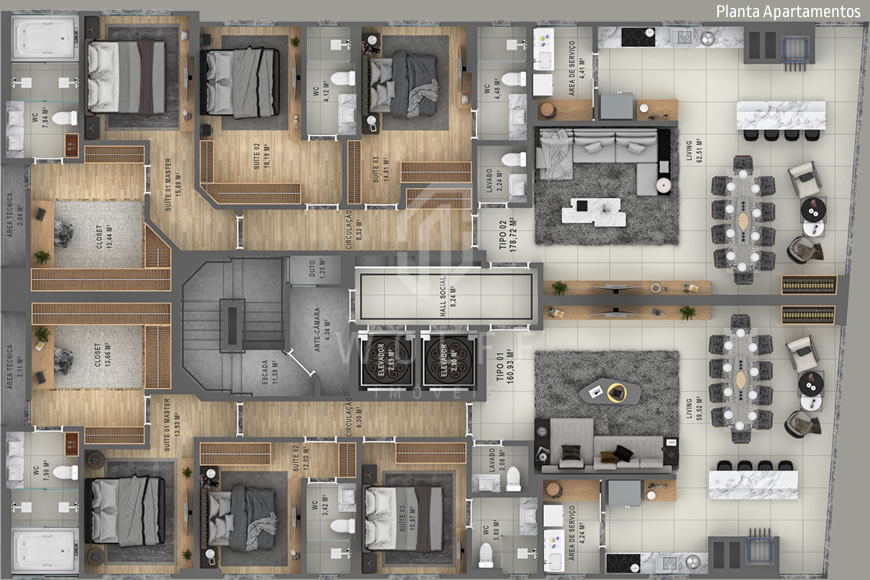 JD1013 - Apartamentos Frente Mar no Tabuleiro