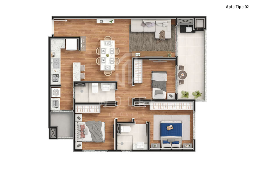 JD1028 - Apartamento Frente Mar no Tabuleiro