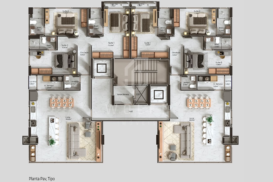 JD1032 - Apartamento a 40 metros da praia no Tabuleiro