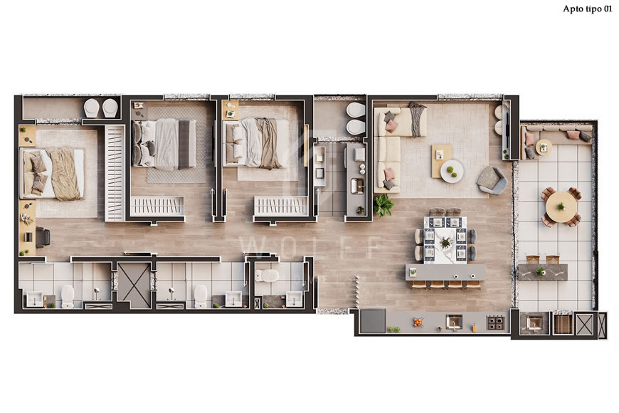 JD1041 - Apartamento com Vista Mar Definitiva