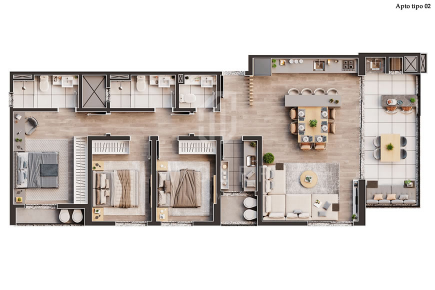 JD1041 - Apartamento com Vista Mar Definitiva