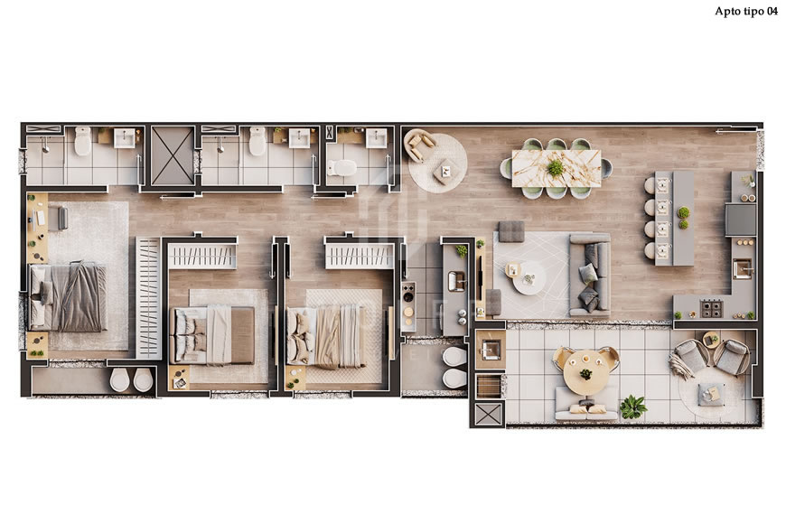 JD1041 - Apartamento com Vista Mar Definitiva