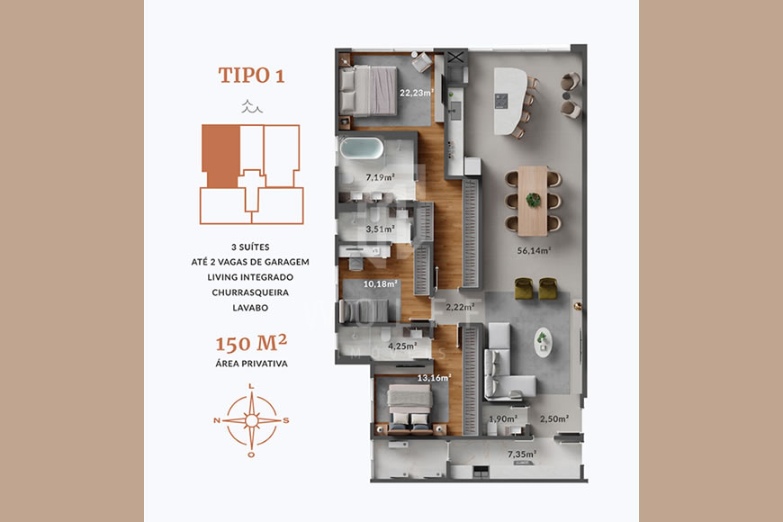 JD1059 - Apartamento com Ótima Localização - Frente Mar