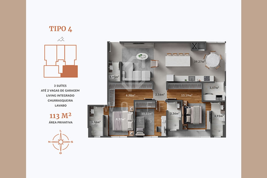 JD1059 - Apartamento com Ótima Localização - Frente Mar