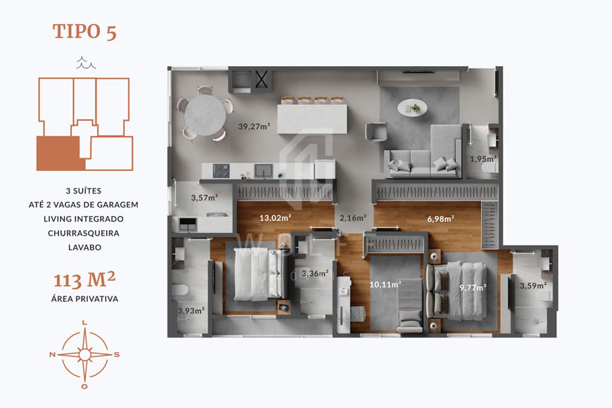 JD1059 - Apartamento com Ótima Localização - Frente Mar