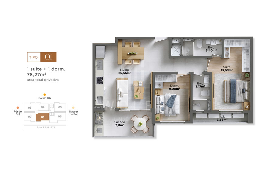 JD1141 - Apartamentos a 200m da Praia