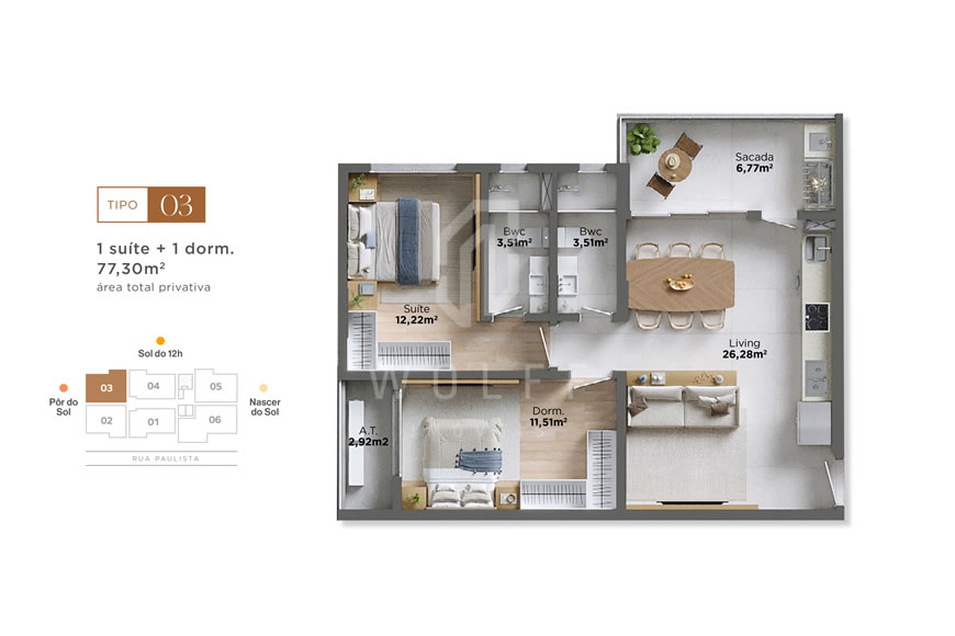 JD1141 - Gran Torino - Apartamentos a 200m da Praia