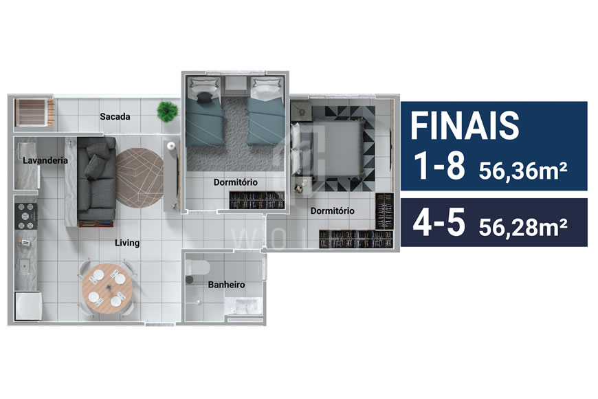 JD1146 - Sky Ville - Apartamentos com ótimo Custo x Benefício