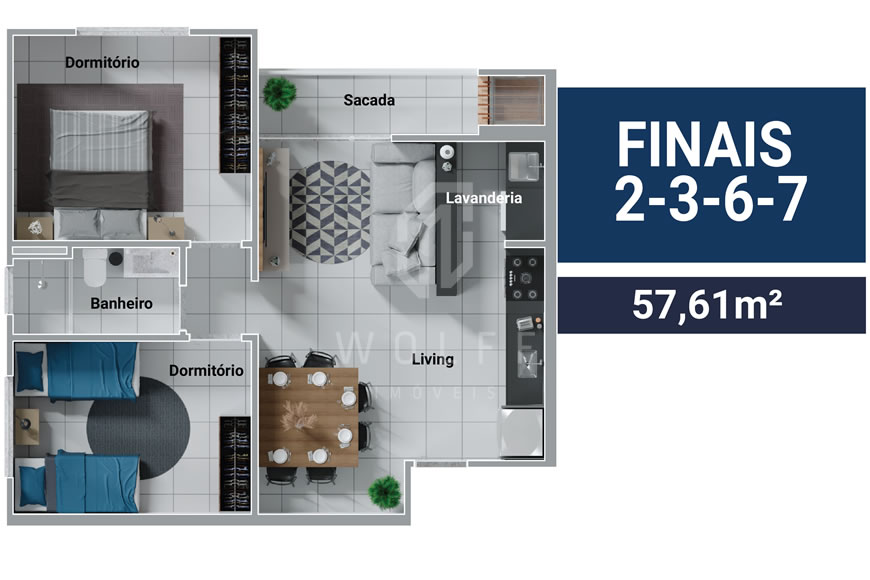 JD1146 - Sky Ville - Apartamentos com ótimo Custo x Benefício