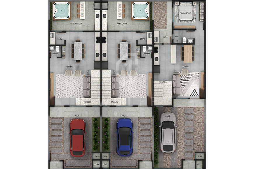 JD1152 - Sobrado Geminado com Ótimo Padrão de Acabamento