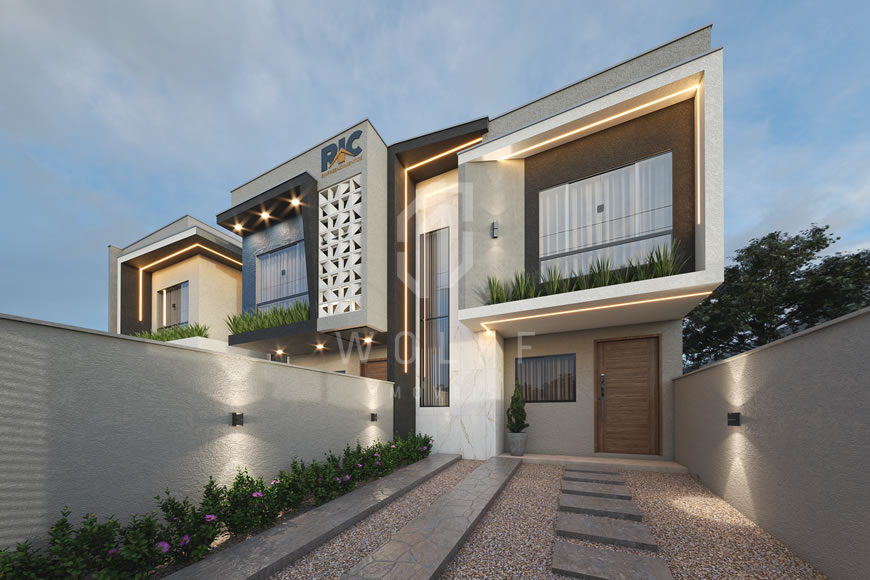 JD1152 - Sobrado Geminado com Ótimo Padrão de Acabamento