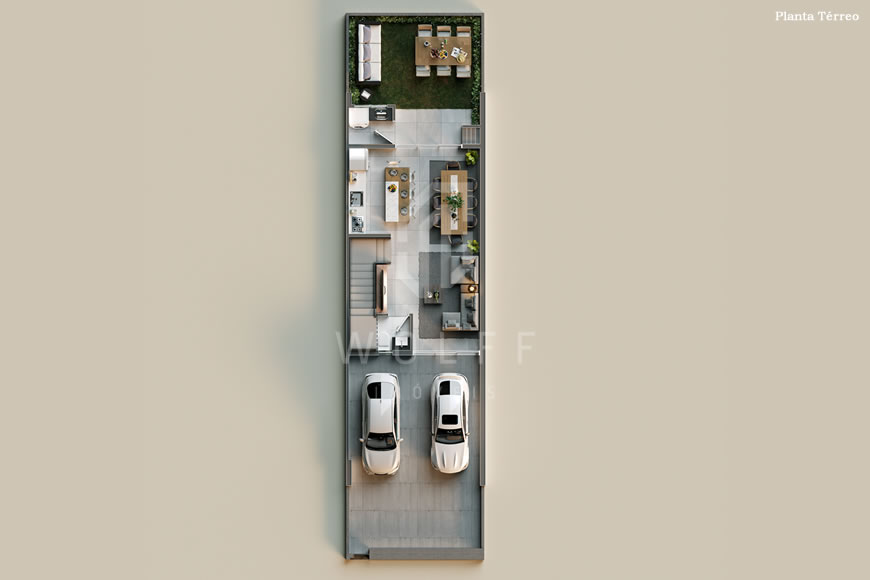 JD1154 - Genebra - Sobrado Geminado com Área de Fundos