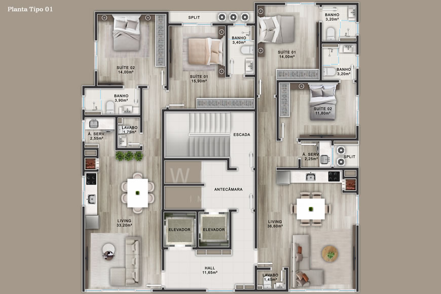 JD1164 - Apartamentos com Localização Privilegiada
