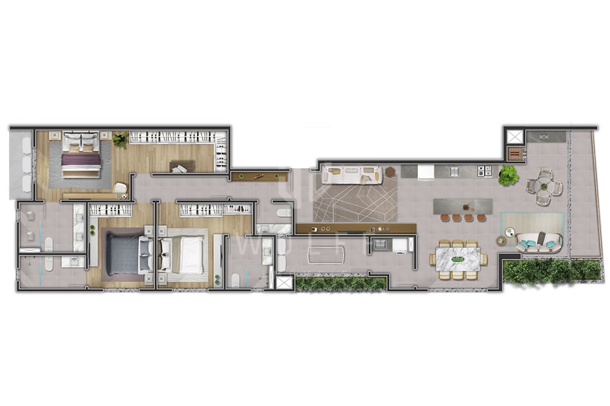 JD1166 - Apartamento exclusivo_apenas 140 metros da Praia