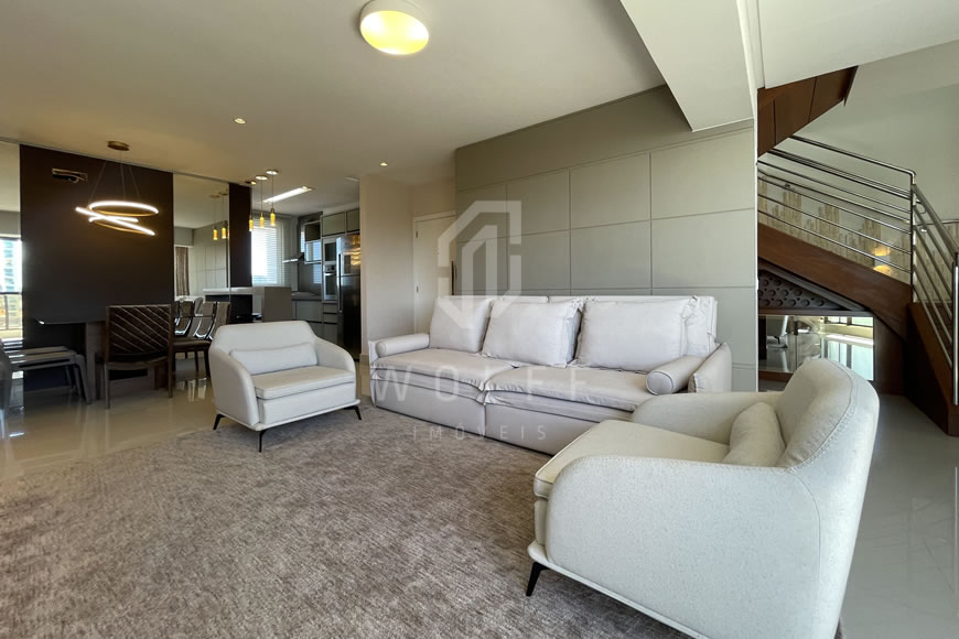 JD1192 - Cobertura Duplex Mobiliada Pé na Areia