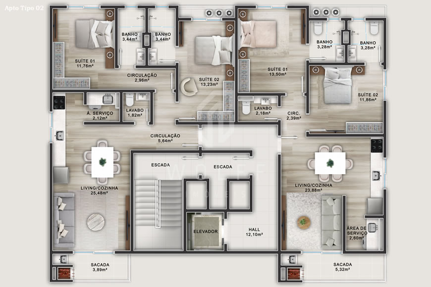 JD1197 - Melbourne - Apartamentos com Excelente Localização