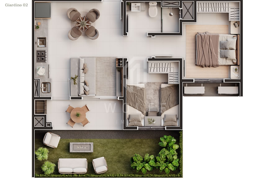 JD1198 - Apartamentos em Home Club Completo