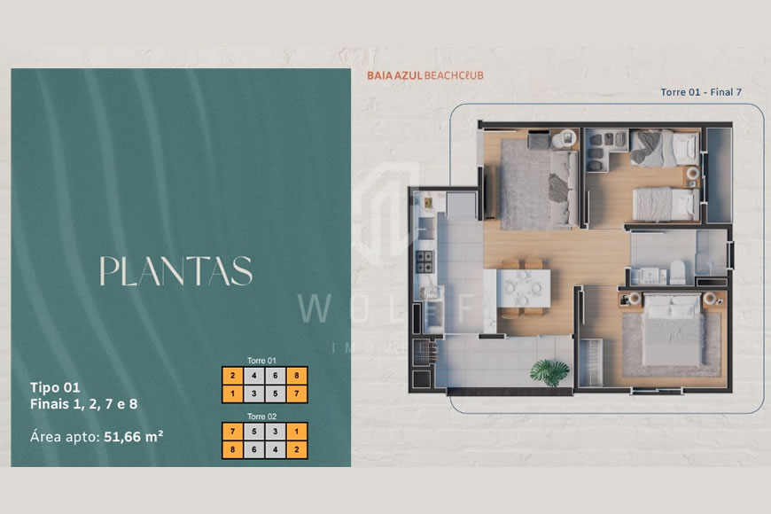 JD1198 - Apartamentos em Home Club Completo