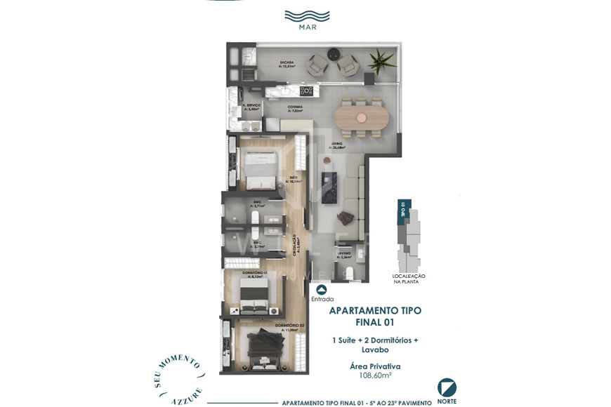 JD1213 - Azzure - Apartamentos com Excelente Localização
