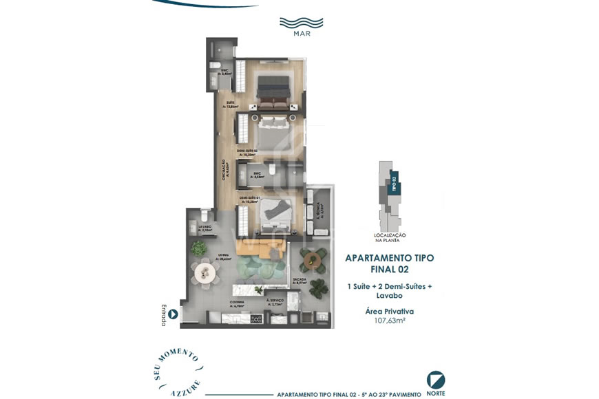 JD1213 - Azzure - Apartamentos com Excelente Localização