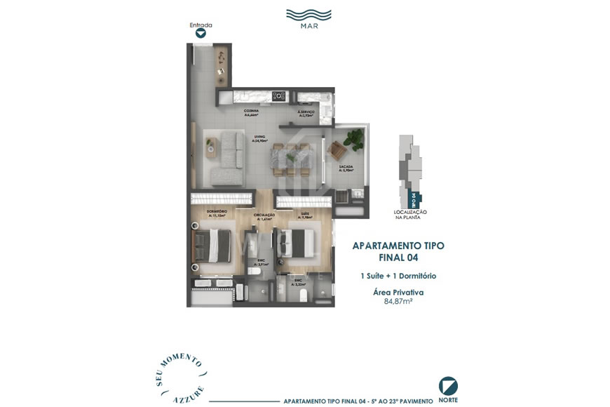 JD1213 - Azzure - Apartamentos com Excelente Localização