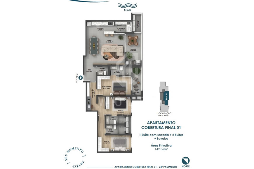 JD1213 - Azzure - Apartamentos com Excelente Localização