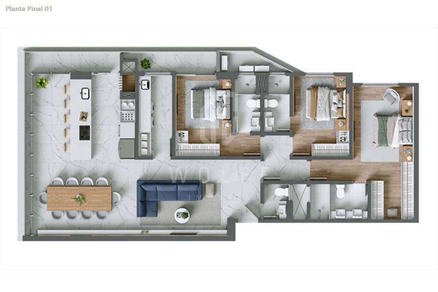 JD1222 - Apartamentos Modernos com Vista Permanente para o Mar