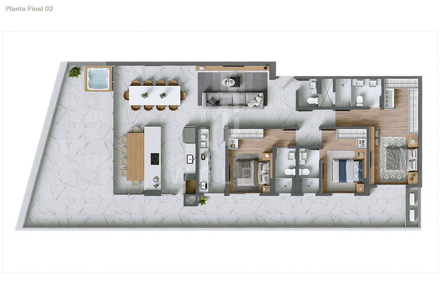 JD1222 - Apartamentos Modernos com Vista Permanente para o Mar