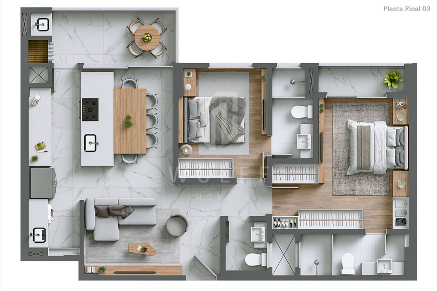 JD1222 - Apartamentos Modernos com Vista Permanente para o Mar