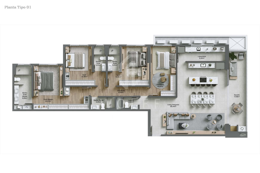 JD1260 - Apartamentos com Vista Mar Definitiva no Centro