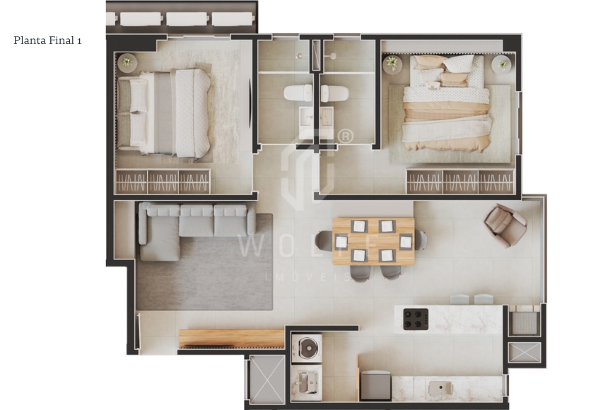 JD1294 - Apartamentos a 200m da Praia