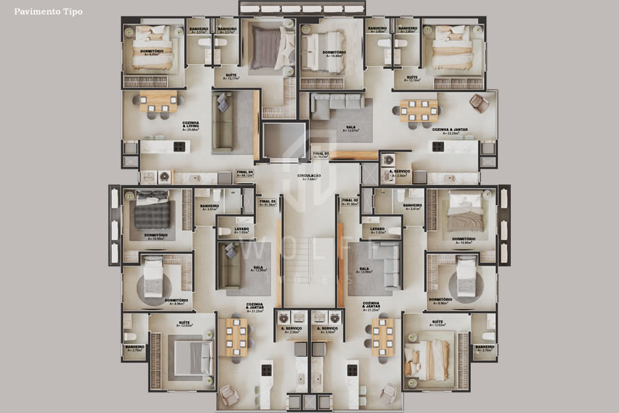 JD1294 - Apartamentos a 200m da Praia