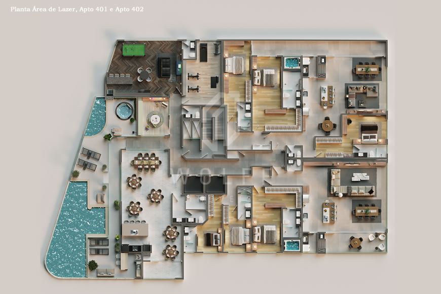 JD1301 - Apartamentos Estilo Neoclássico na Quadra Mar