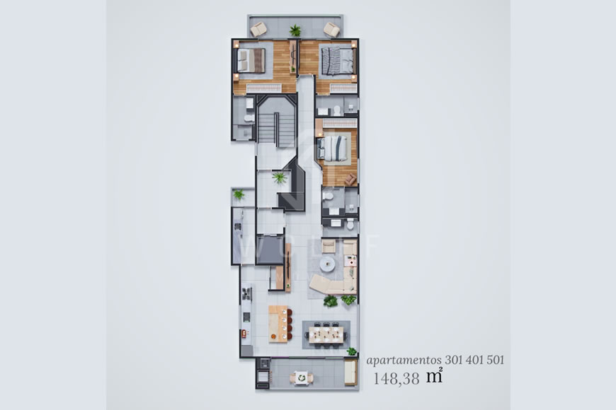 JD1317 - Verona Residence - Apartamentos no Centro