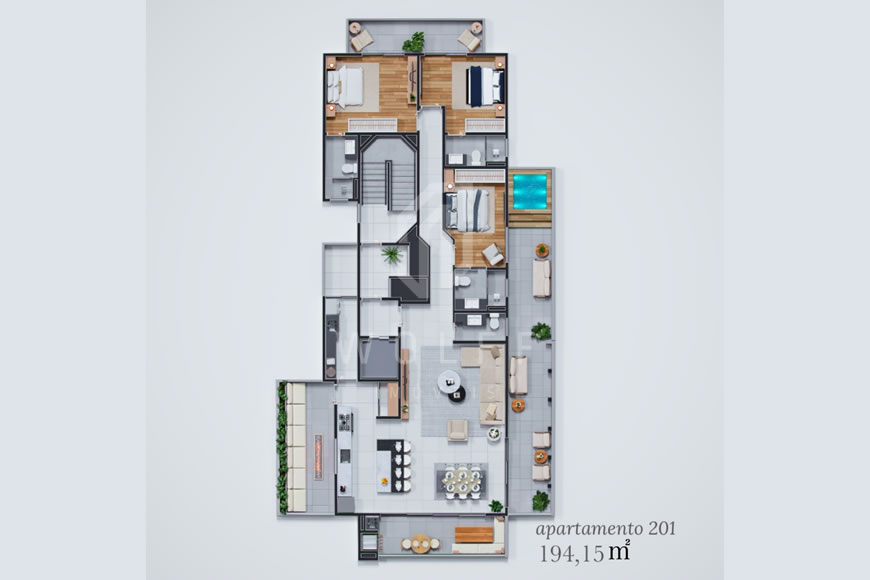 JD1317 - Verona Residence - Apartamentos no Centro