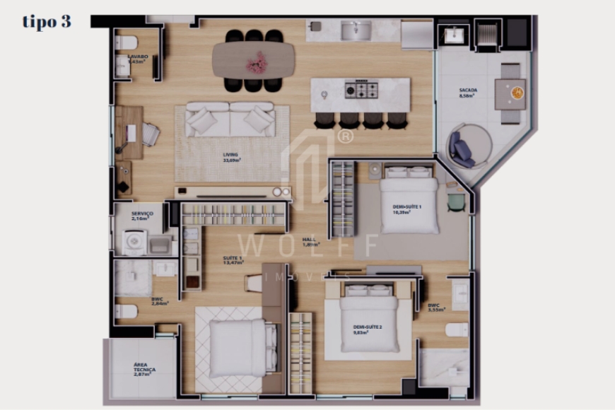 JD1319 - Apartamentos a 250 metros da praia em em Itajuba