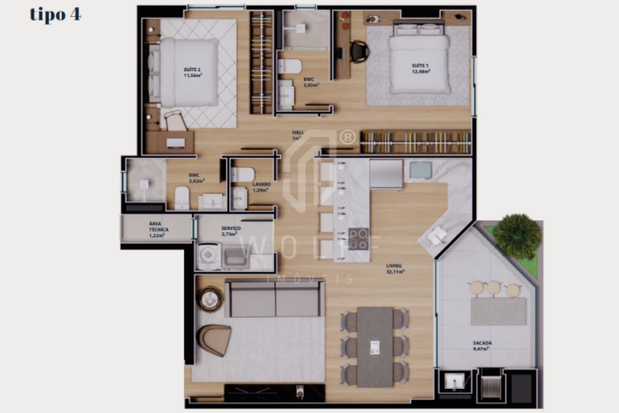 JD1319 - Apartamentos a 250 metros da praia em em Itajuba