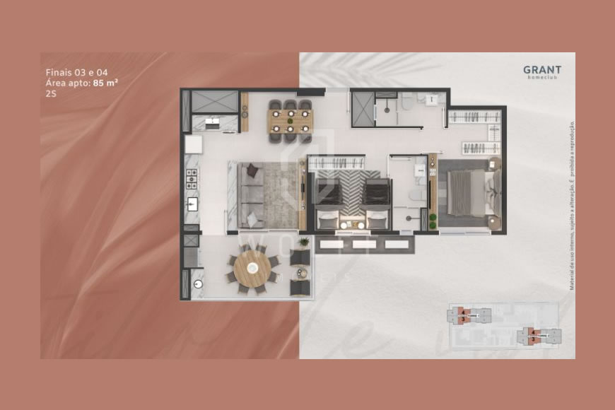 JD1324 - Apartamento Frente Mar na Praia do Tabuleiro