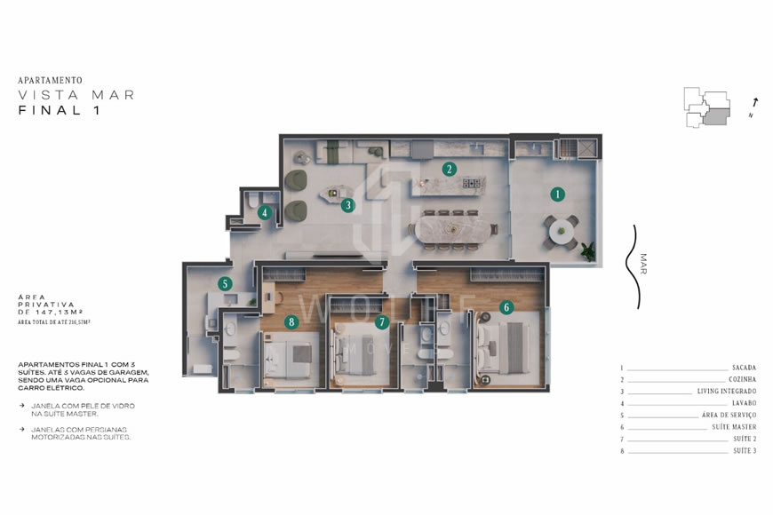 JD1335 - Apartamentos com Vista Permanente para o Mar