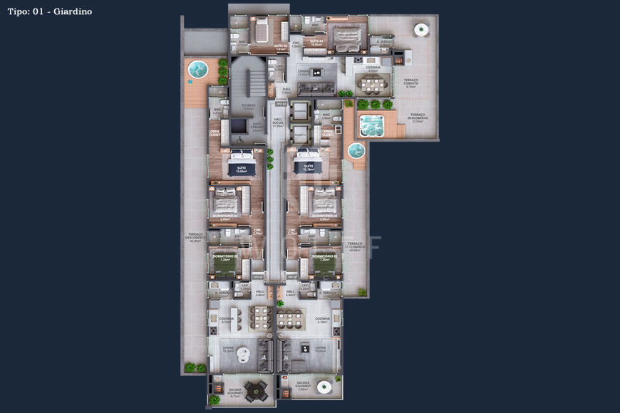 JD1348 - Brisa Residence - Apartamentos a 80m da Praia