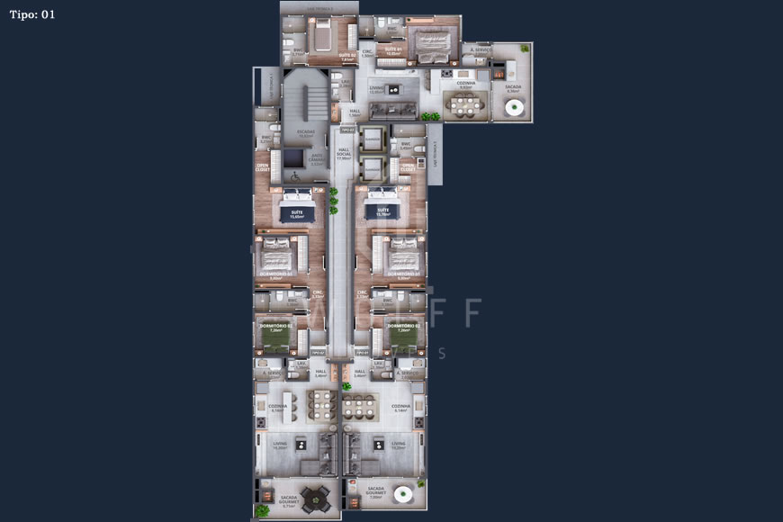 JD1348 - Brisa Residence - Apartamentos a 80m da Praia