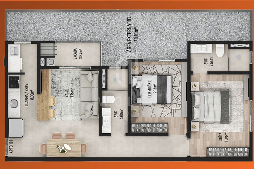 JD1367 - Apartamentos Exclusivos em Itajubá 