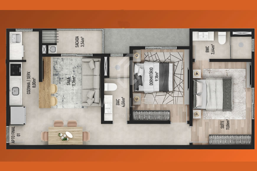 JD1367 - Apartamentos Exclusivos em Itajubá 
