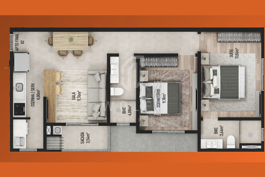 JD1367 - Apartamentos Exclusivos em Itajubá 