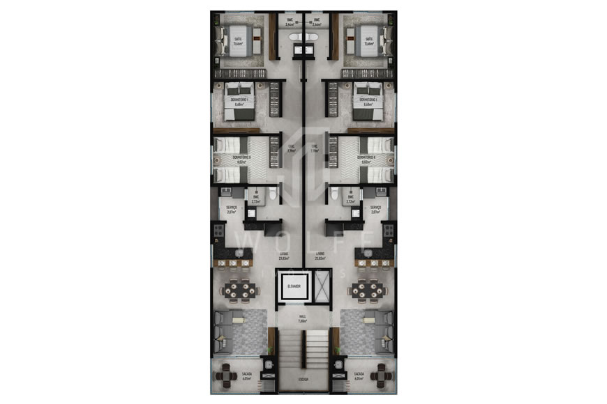 JD1368 - Apartamentos com Ótimo Padrão de Acabamento 
