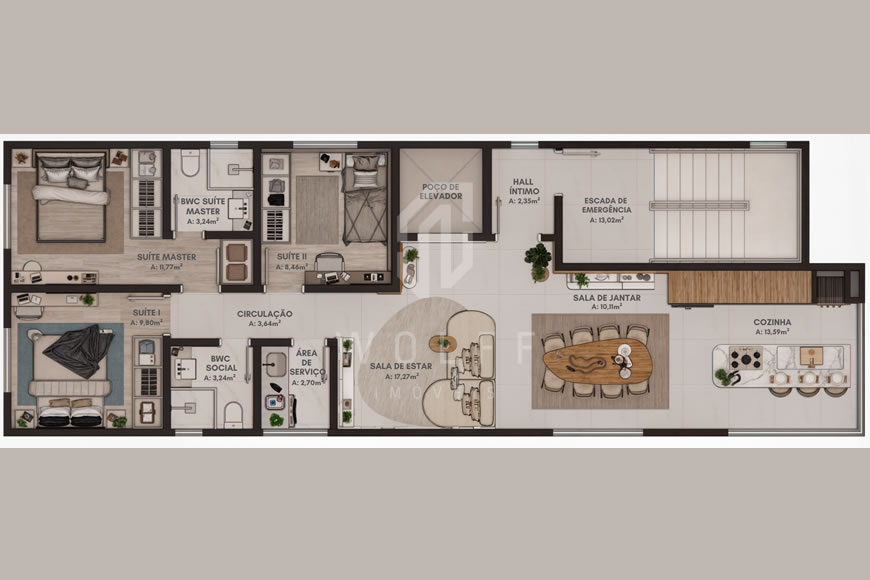 JD1400 - Apartamentos Exclusivos no Itacolomi