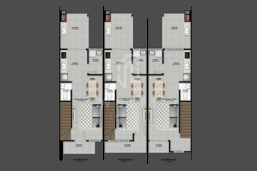 JD1401 - Sobrado Geminado com Ótimo Padrão de Acabamento