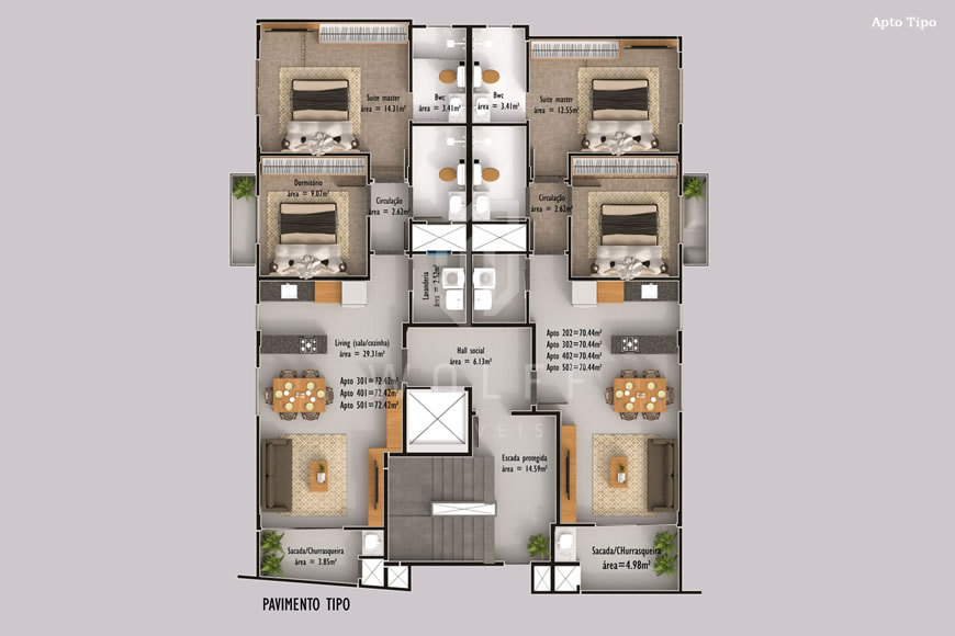 JD1409 - Apartamentos com Exclusividade a 200m da Praia